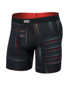 SAXX Multi-Sport Mesh Multi-Sport Performance Boxer Brief 6" - Optic Grid Black