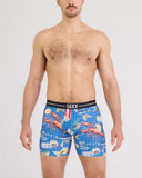 SAXX - Volt Breathable Mesh Boxer Brief 6" - Low Life Picnic-Blue