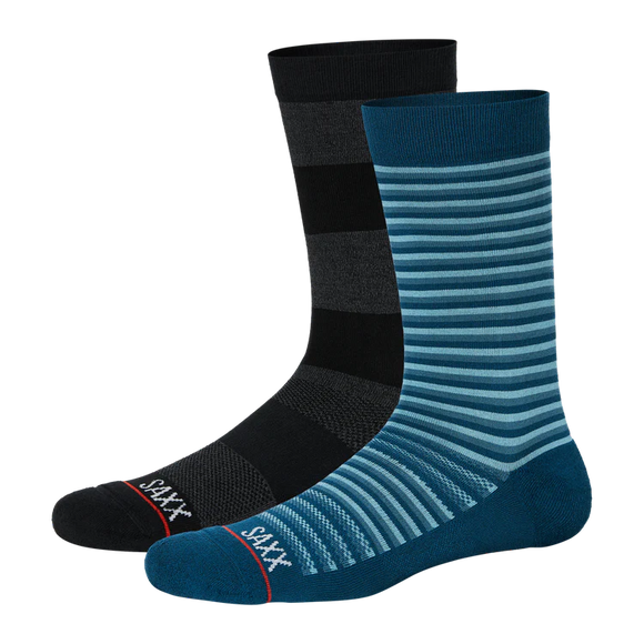 WHOLE PACKAGE 2-PACK Crew Socks / Tonal Stripe/Rugby Black