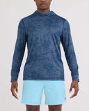 SAXX - DropTemp® All Day Cooling UPF Performance Hoodie - Big Daisy-Denim Heather