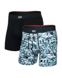 SAXX Vibe Xtra Soft Comfort (2 Pack) Boxer Brief 6" - Snow Shadow/Black