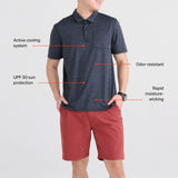 DROPTEMP™ ALL DAY COOLING Short Sleeve Polo / Light Aqua Heather