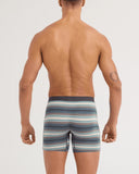 SAXX Vibe Xtra Soft Comfort Boxer Brief 6" - Baja Stripe-Dark Sage