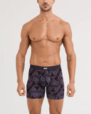 SAXX Vibe Xtra Soft Comfort Boxer Brief 6" - Skull Brocade-Black
