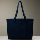 Luxe Terry Irregular Grid Pattern Tote Bag