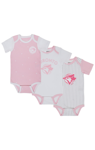 MLB 3PK BODYSUITS PINK