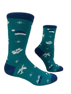 WestJet Limited Edition Blue Santa Hat Holiday Socks 2025