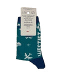 WestJet Limited Edition Blue Santa Hat Holiday Socks 2025