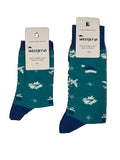 WestJet Limited Edition Blue Santa Hat Holiday Socks 2025