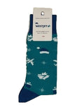 WestJet Limited Edition Blue Santa Hat Holiday Socks 2025