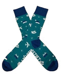 WestJet Limited Edition Blue Santa Hat Holiday Socks 2025