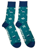 WestJet Limited Edition Blue Santa Hat Holiday Socks 2025