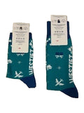 WestJet Limited Edition Blue Santa Hat Holiday Socks 2025