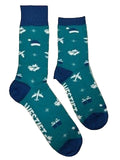 WestJet Limited Edition Blue Santa Hat Holiday Socks 2025