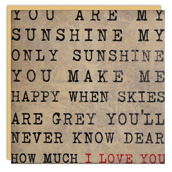 Cedar Mountain - Stationery - Lost & Found Card - You are my Sunshine
