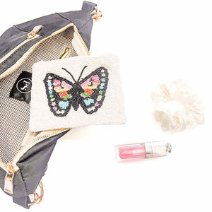 Out and About Seed Bead Coin Purse - Butterfly
