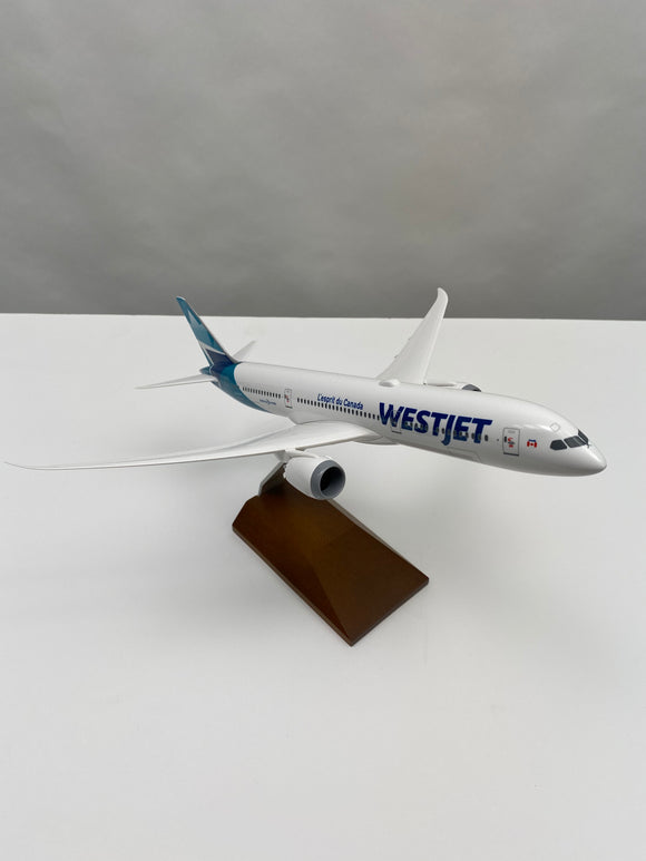 WestJet 787 Model Airplane - Wooden Stand - 1:200 *Arriving March 2024*