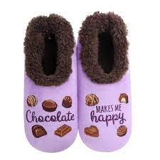 Snoozies Chocolate Makes me Happy Slippers