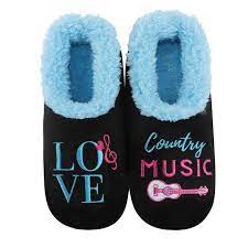 Snoozies Love Country Music Slippers