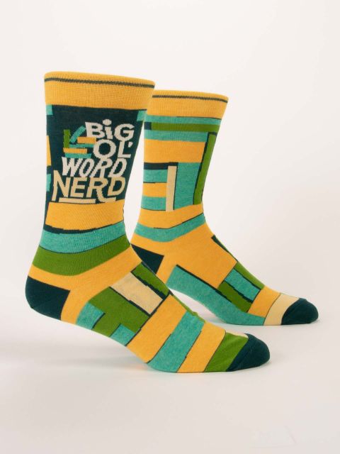 Blue Q Men's Big Ol' Word Nerd Socks