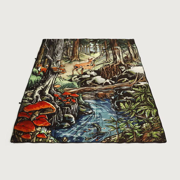 Puffy Camping Blanket - Forest Friends