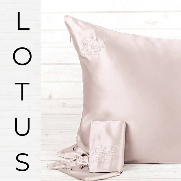 Blush Silks - King Size -100% Pure Mulberry Silk Pillowcase - Lotus