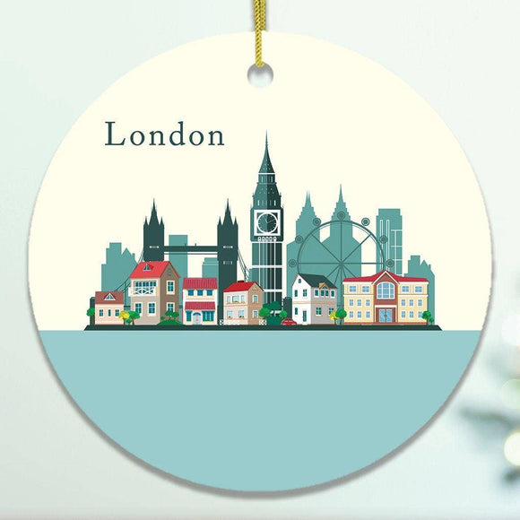 London Ornament, England Landmark Christmas Decoration: Circle