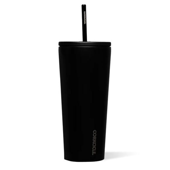 Corkcicle COLD CUP INSULATED TUMBLER WITH STRAW Matte Black