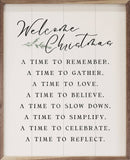 Welcome Christmas A Time Greenery White: 8 x 10 x 1.5