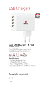 SKROSS EURO USB 4-Port Charger