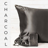 Blush Silks -Queen Size -100% Pure Mulberry Silk Pillowcase: Queen Size / Charcoal