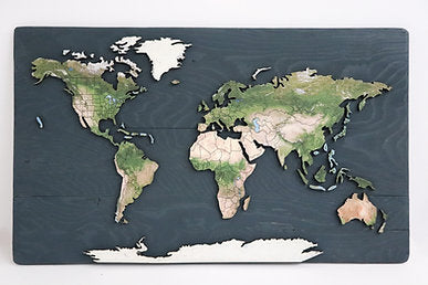 Wanderlust - GEO OPTIC - Push Pin Map - Charcoal Blue