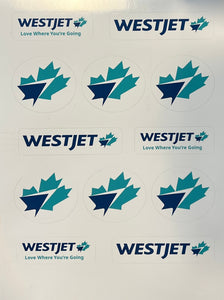 WestJet Custom Sticker Sheet - 12 Stickers per sheet