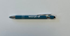 WestJet Incline Soft Touch Metal Stylus Pen-Cornflower Blue