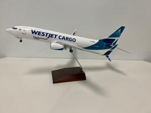 WestJet Cargo 737-800 Model Airplane - Wooden Stand 1:100