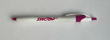 Swoop Javelin Pen - White with Pink Swoop Logo