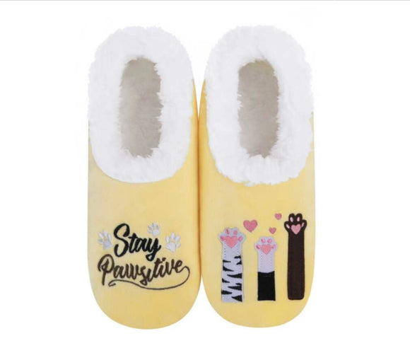 Snoozies Stay Pawsitive Slippers