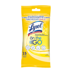 Lysol On-The-Go Citrus Disinfecting Wipes - 15ct