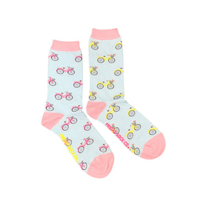 Women's Pink & Yellow Bicycle Socks