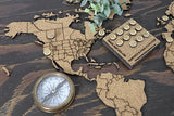 Espresso - Push Pin Travel Map - 24" x 14"